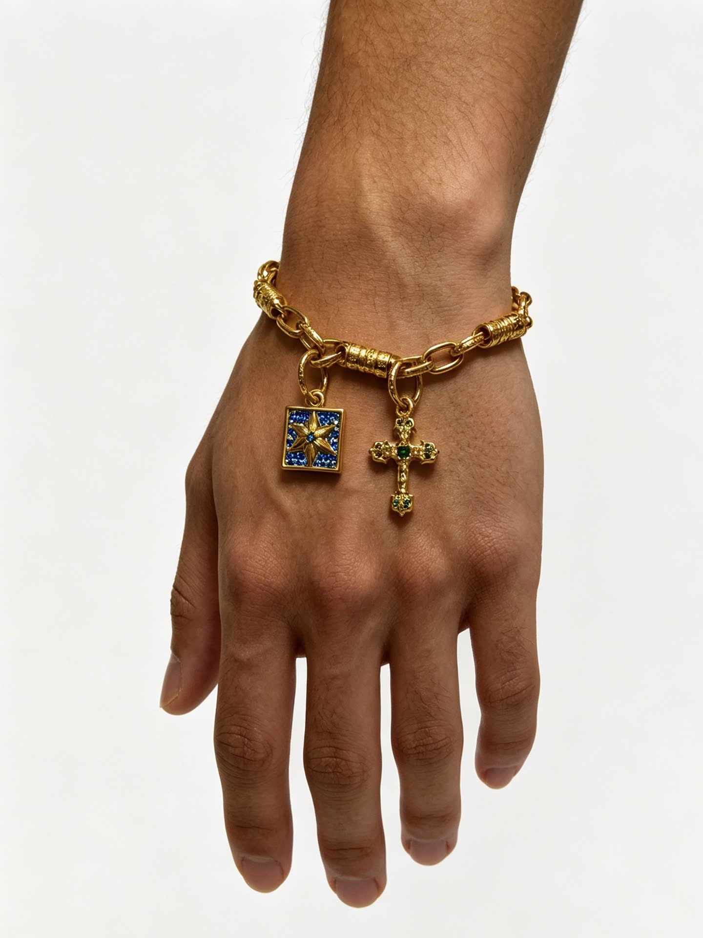 Chrome Hearts Gold Tone Bracelet with Charms